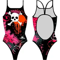 Turbo Flowers And Skulls Swimsuit Noir 2XL Femme