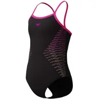 Speedo Plastisol Placement Thinstrap Muscleback Swimsuit Noir 5-6 Years Fille
