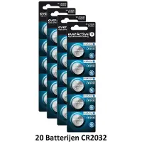 EverActive Batteries bouton CR2032 au lithium, 3V, lot de 100