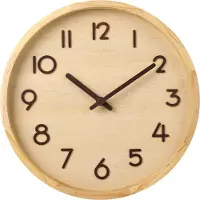Sensahome Horloge murale Porto - Horloge ronde moderne avec chiffres - Design nordique en bois - Horloge moderne - Ø30 cm - Beige