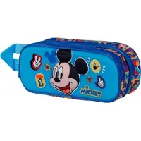 KARACTERMANIA Blissy 3D de Disney Mickey Mouse, double trousse à crayons, bleu