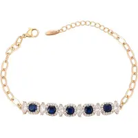 Faina Bracelet bleu marine / or rose