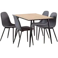 Ebuy24 Wilma ensemble pour salle à manger table et 4 chaises blanc, gris foncé.
