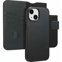 Accezz Étui de télephone portefeuille en cuir 2-en-1 avec MagSafe Apple iPhone 15 - Onyx Black