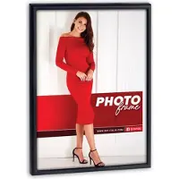 Zep Cadre métallique Alissa noir 13 x 18 cm – élégant cadre photo avec tissu satiné