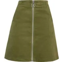 Voodoo Vixen Jupe courte Rockabilly de - Mini-jupe en velours côtelé avec fermeture éclair - XS - XXL - pour Femme - vert - Taille XS