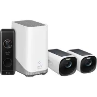 Eufy euphycam 3 set avec 2 caméras + euphy Doorbell dual camera - bundle advantage, Caméra réseau, Noir