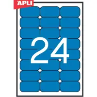 APLI Etiquettes couleur, 70x37mm, rond, bleu, 20 feuilles