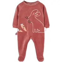 Boboli Velour Long Sleeve Pelele Rose 1 Months Fille