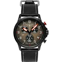 Bauhaus 2886-1 Montre Homme Aviation Chronographe GMT Noir/Brun