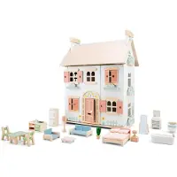Woet Maison de poupées avec meubles, bois