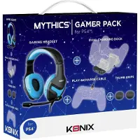 Pack Gaming Mythics PS4 Casque + Station double de charge + Câble USB + Protection en silicone