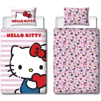 Hello Kitty Bettbezug-Set 25 x 5 x 30 cm Rosa Double size 2 Stücke (140 x 200 cm, 63 x 63 cm)