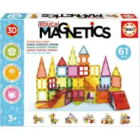 Educa Jeu éducatif - Magnetics - Jeu de construction magnétique 3D de 61 pièces pour les enfants à partir de 3 ans