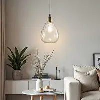 LumenXL Suspension 1 lumière Verona transparente - verre goutte courbé