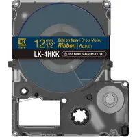 Epson LK-4HKK ruban en satin 12 mm (d'origine) - or sur bleu marine