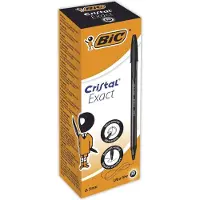 BIC Stylo à bille Cristal Exact, couleur du trait : noir (20x)