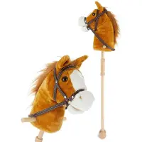 Bieco Cheval Bâton Brownie Avec Roulettes Brownie