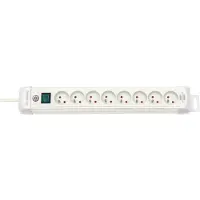 Brennenstuhl Multiprise Premium-Plus Blanche, 8 prises, avec 3m de câble, Fabrication Française