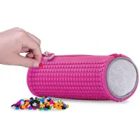 PIXIE CREW sachet avec panneau silicone et pixels fuchsia 20 cm