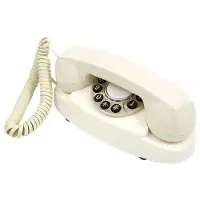 GPO Protelx GPO Audrey Téléphone avec cadran à boutons poussoirs Style années 1950 ivoire