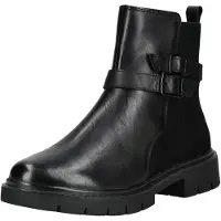Tamaris Boots 'Enkellaarsjes Plat' noir
