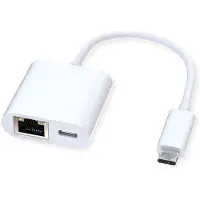 Roline Convertisseur USB 3.2 Gen 2 Type C vers Gigabit Ethernet + 1x port PD, 100W
