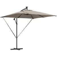 vidaXL Parasol , couleur taupe, 249 x 249 x 250 cm, polyester et aluminium