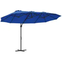 vidaXL Parasol , dimensions 372 x 198 x 243 cm, en polyester et aluminium