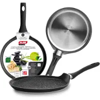 Ibili 440228 PAN CAKE PAN 28CM Poêle à omelette, 28 cm de diamètre maxi, aluminium, compatible induction, revêtement anti-adhésif