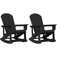 vidaXL - 2 fauteuils à bascule de style Adirondack, noirs, en HDPE