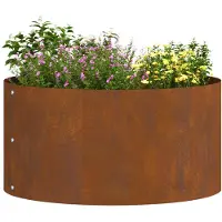 vidaXL Anneau pour plantes Marron 40 x 40 x 20 cm Acier résistant aux intempéries