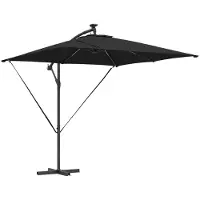 vidaXL Parasol noir 249 x 249 x 250 cm en polyester et aluminium