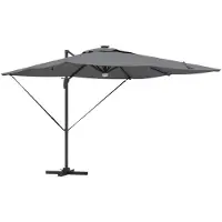vidaXL Roma Parasol avec barres lumineuses LED Anthracite 286 x 284 x 270 cm