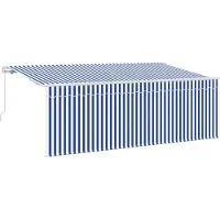 vidaXL , store enroulable bleu et blanc, 400 x 200 cm