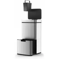 Kitchen Move Poubelle De Cuisine Automatique NARVIK Argent Acier inoxydable 75 L