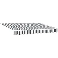 vidaXL Tissu de remplacement pour store, anthracite et blanc, 3,5 x 2 m, polyester
