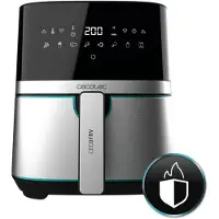 SuperMerchantEU FREIDORA SIN ACEITE 5500 PRO 1700W PANEL TACTIL 8 MODOS, Friteuse, Argent, Noir