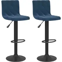 vidaXL Tabouret de bar 2 pcs. Velours bleu