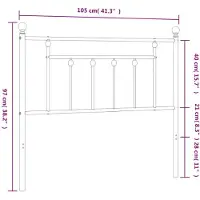 vidaXL Tête de lit de rechange en métal blanc 100 cm