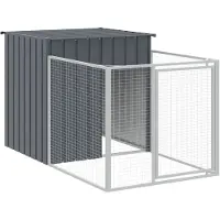 vidaXL Niche pour chiens avec enclos Anthracite 110x201x110cm Acier galvanisé