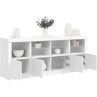vidaXL Sideboard avec lampes LED blanc 163x37x67 cm