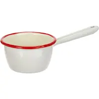 Jamon Casserole Avec Bec Verseur, Acier, Blanc/Rouge, 10 Cm