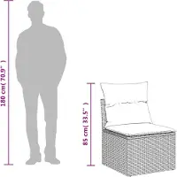 vidaXL Ensemble de salon de jardin 14 pièces avec coussins Beige Poly Rattan