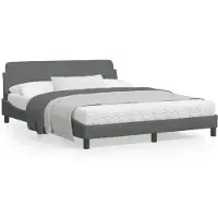 vidaXL Cadre de lit "Dover" gris foncé 160x200 cm Tissu
