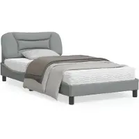 vidaXL Cadre de lit sans matelas "Hvar" gris clair 100x200 cm Tissu