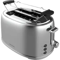 Cecotec Toast&Taste 1000, grille-pain rétro, double emplacement, en acier inoxydable