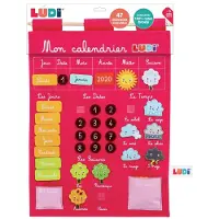 Ludi Calendrier éducatif rose - Calendrier mural en tissu pour enfants