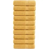 vidaXL Essuie-mains de qualité supérieure SOLUND 10 pcs doré 600 g/m²