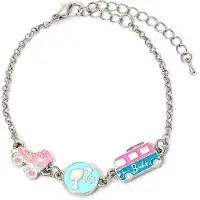 Barbie Bracelet avec trois amusantes perles émaillées de patin à glace, de silhouette et de van Camper 17 cm